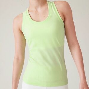 Athleta momentum racerback tank neon green and yellow size S